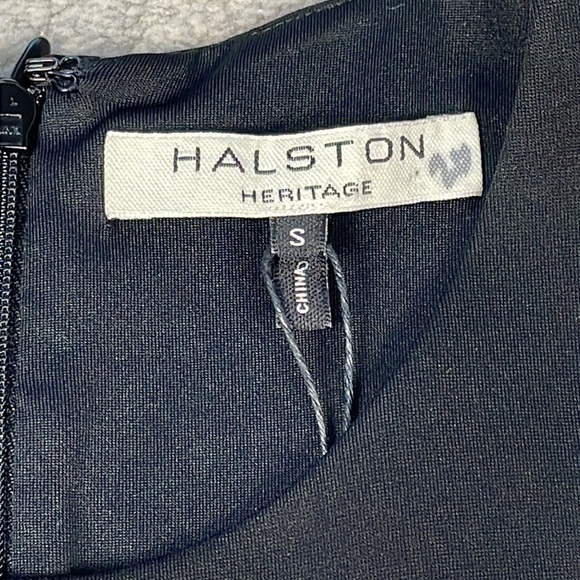 NWT Halston Heritage Sleeveless Asymmetric Neckline Mini Dress Black Cut Out S - Picture 9 of 11